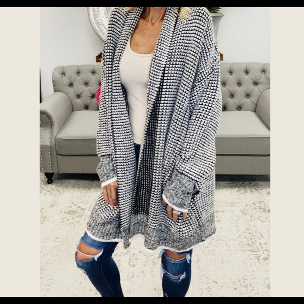 Black and white sweater